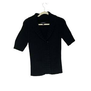 Banana Republic Factory Black Short Sleeve Knit Top M